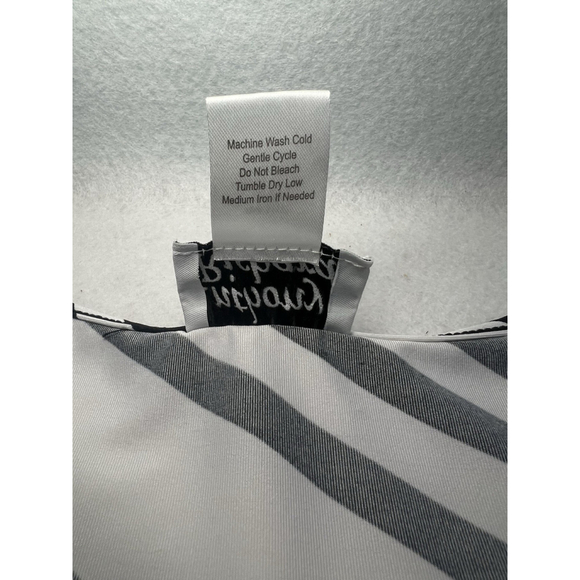 Anthony Richards Womens Black White Striped Tunic Top Blouse Size 3X Vintage - Picture 10 of 11